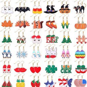 Holiday Earrings Pair Pack Women's Alloy Dangle Festival Party Jewelry